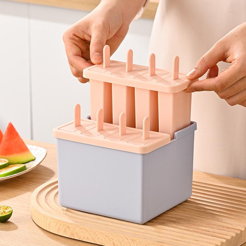 Popsicle/Sorbet Mold Food Grade Household Popsicle Making Frozen Ice Box Abrasive Tools With Lid Homemade Ice Cream Artifact