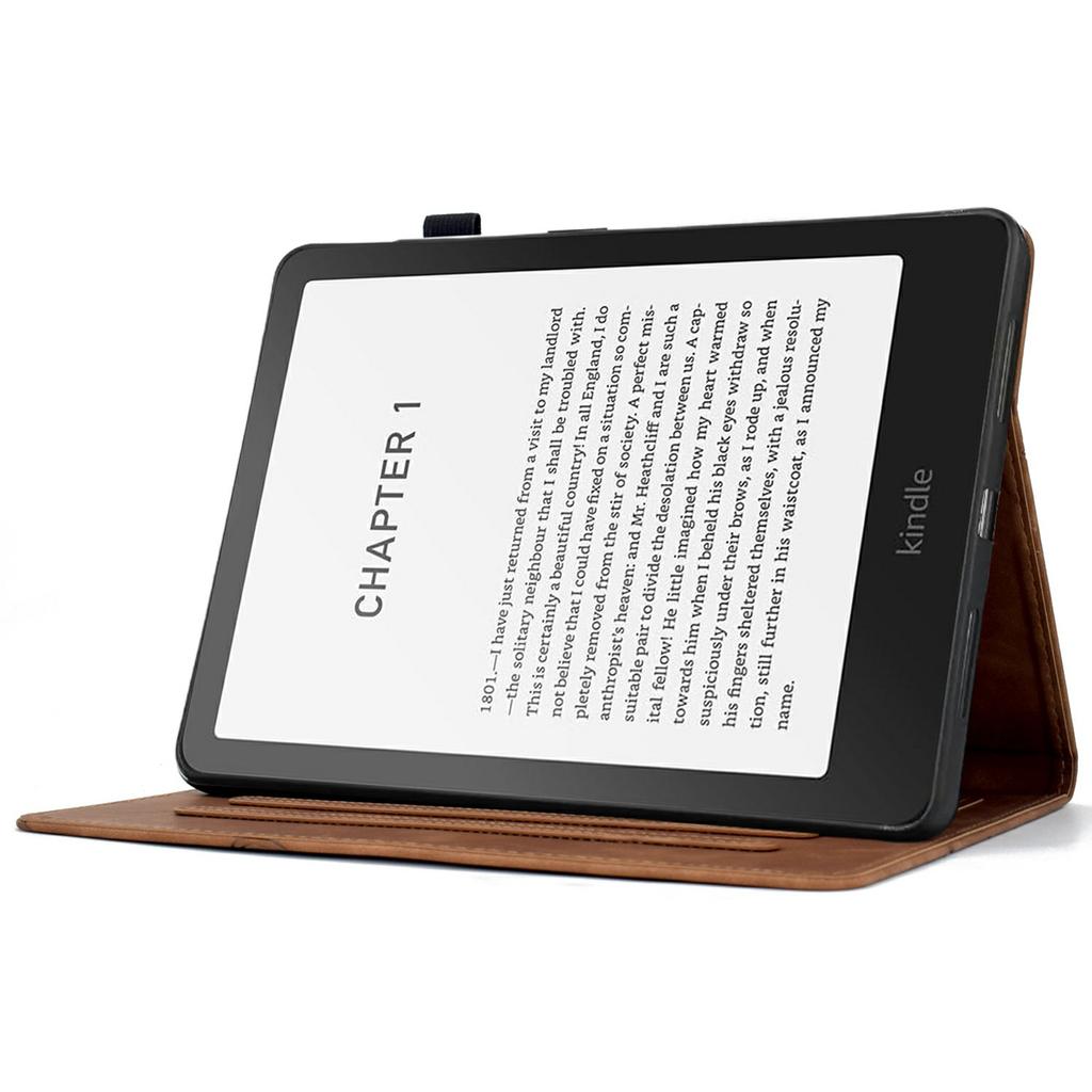 For Amazon Kindle Paperwhite (2024) Case Flower Bird Imprinted Card Holder Leather E-Reader Cover