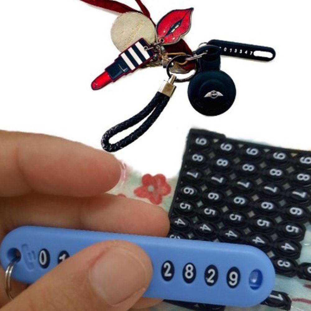 Parking Portable Key Pendant Phone Number Key Ring Anti-lost Key Chain Phone Number Plate Card