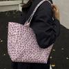 Pink Leopard Print Shoulder Bag Cloth Nylon Handbag Casual Canvas Tote Bag  Travel