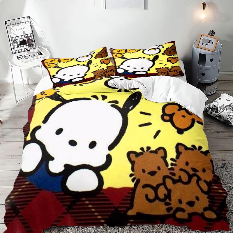 Pochacco 3D Print Bedding Sets Comforter Quilt Bed Cover Duvet Cover Pillow Case 2-3 Pieces Sets Kids Adult Bedroom Decor