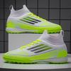 Mens High-Top Football Cleats TF Studs Turf Grass Training Match Lightweight Synthetic Upper