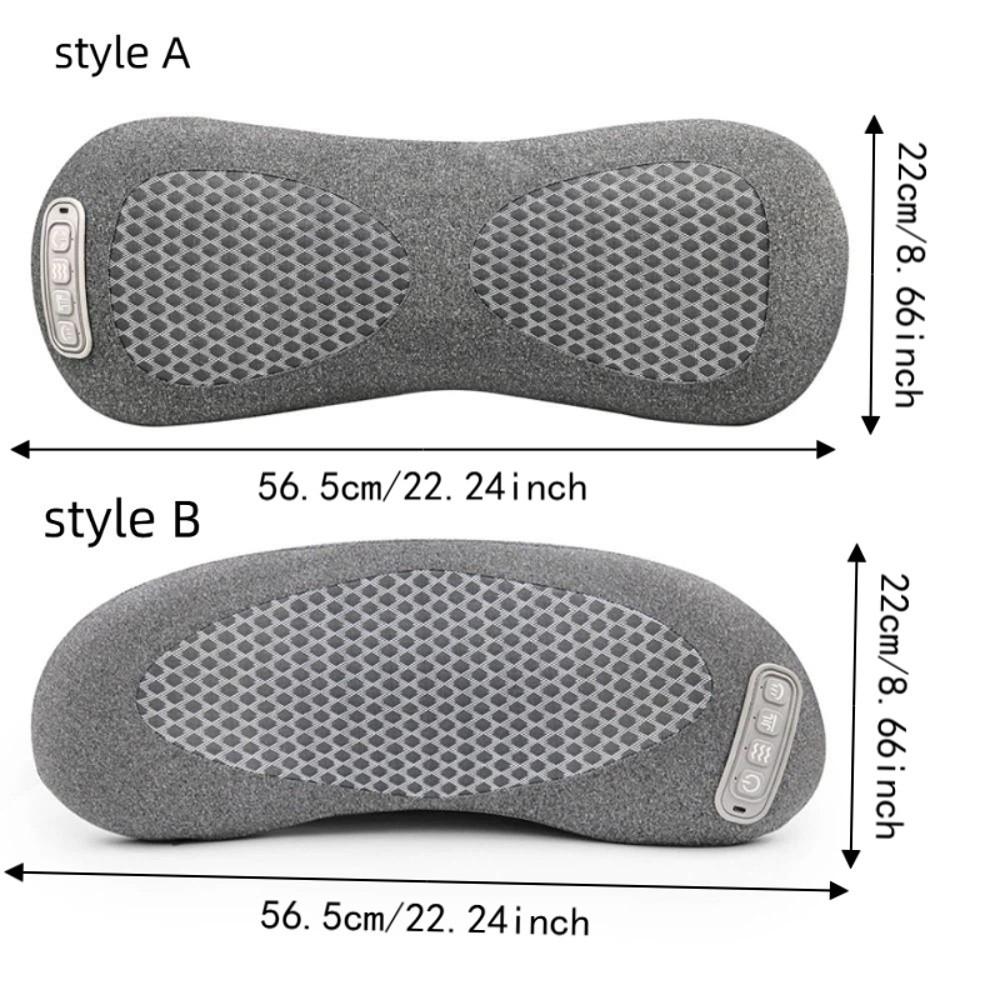 Hot Compress Neck Massager Pillow Breathable Lumbar Support Pillow Portable Travel Massager Office
