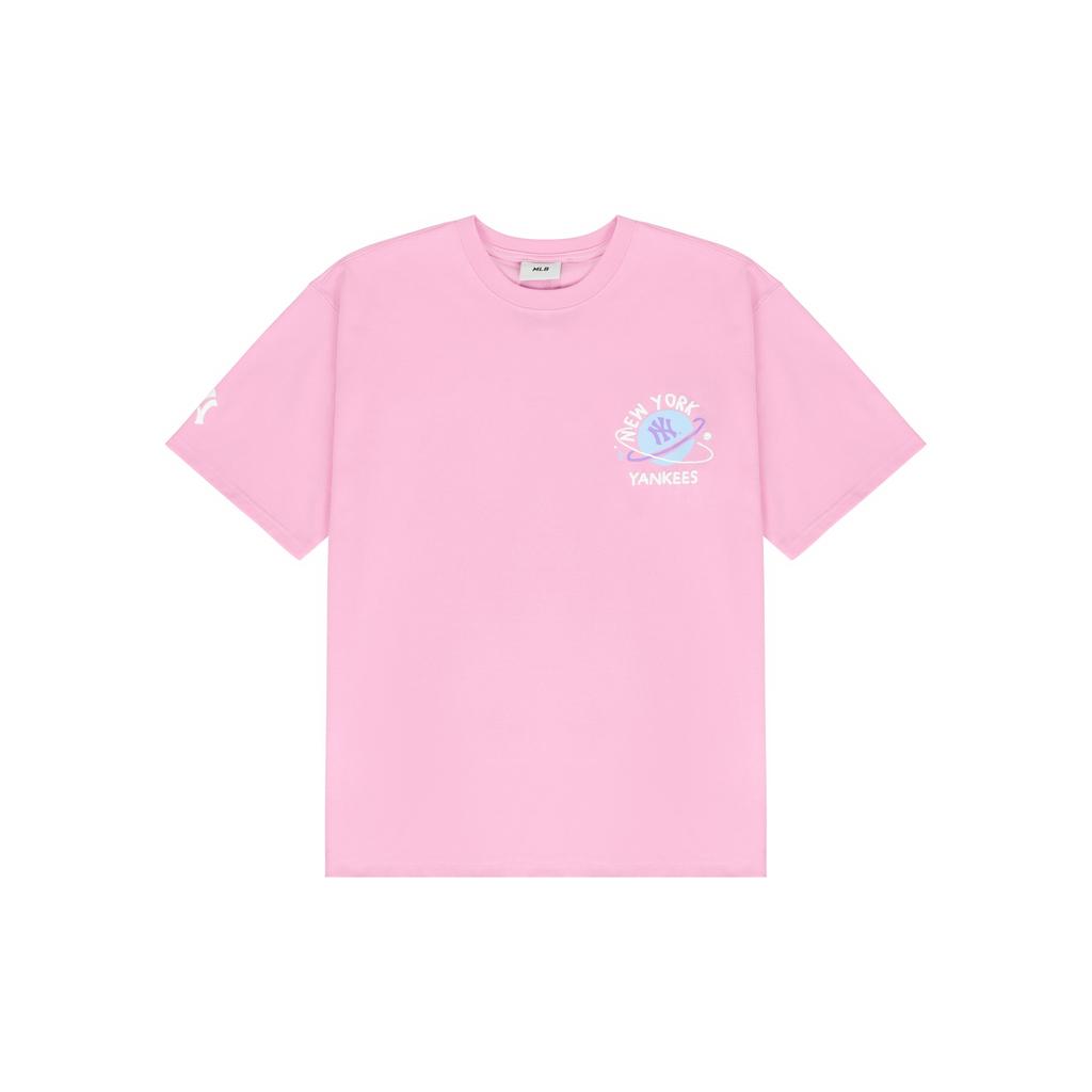 New MLB New York Yankees T Shirt Unisex Pink 3ATSL4023-50PKS