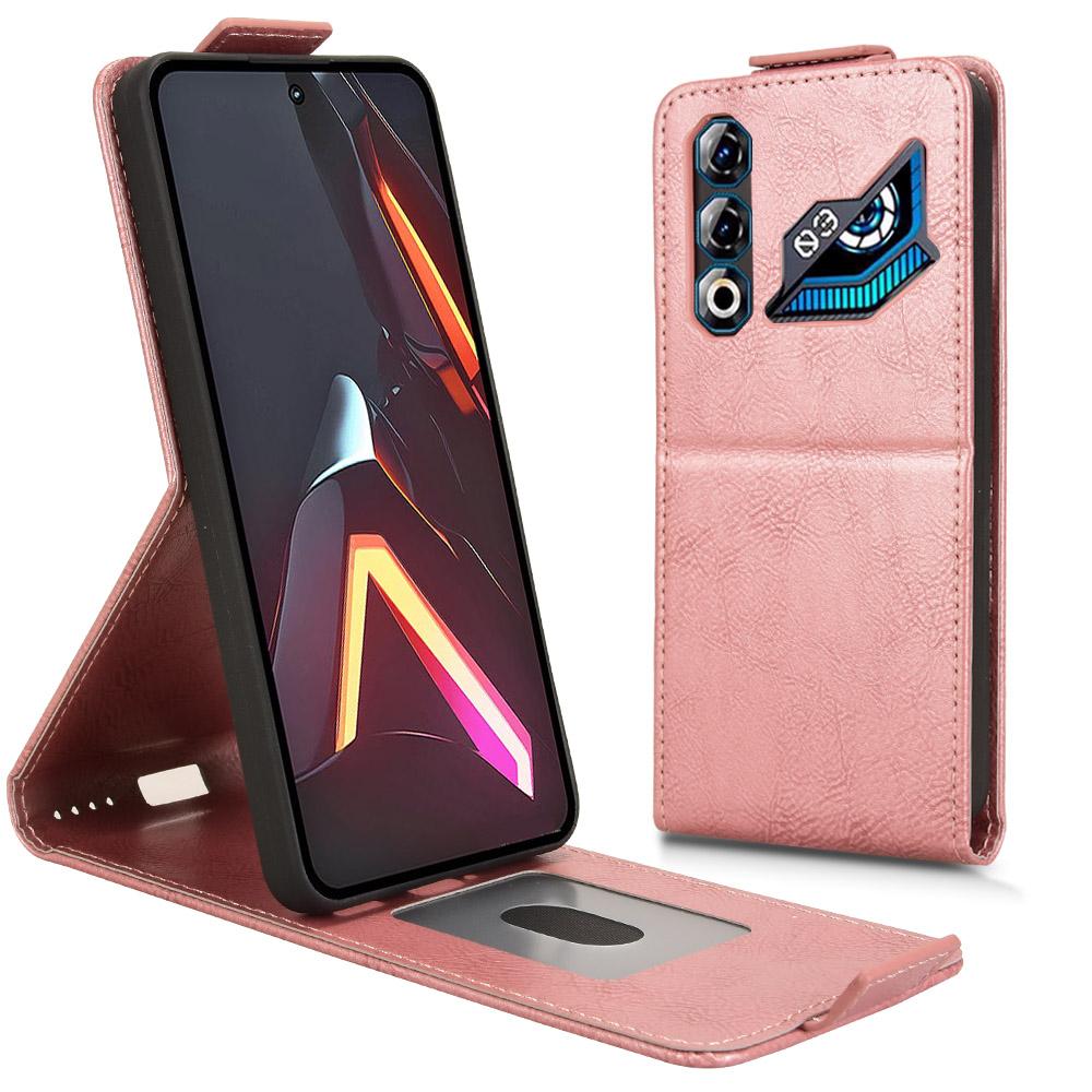 Für ZTE nubia Neo 3 GT 5G Ständerhülle Magnetverschluss Vertikal Klappbar Leder Handyhülle mit Kartenhalter