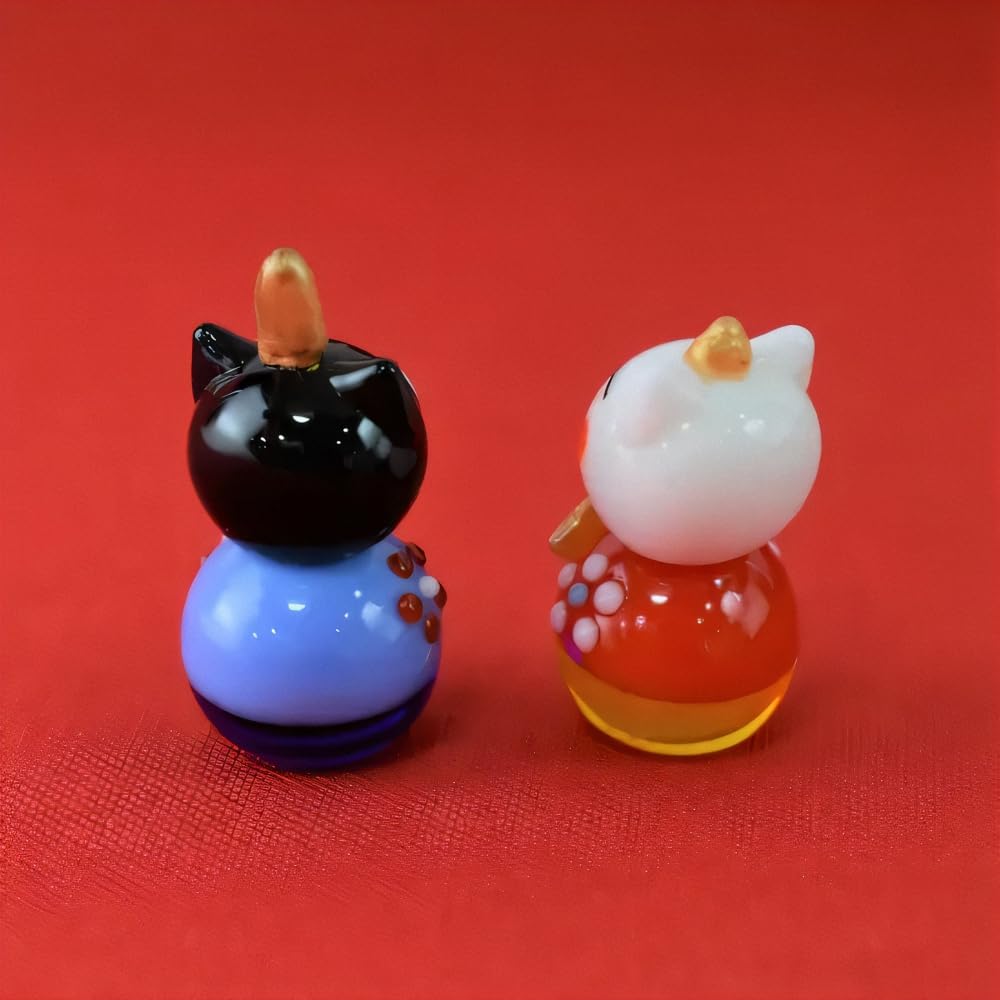 Cute glass Hina dolls by Fourcart, cat dolls