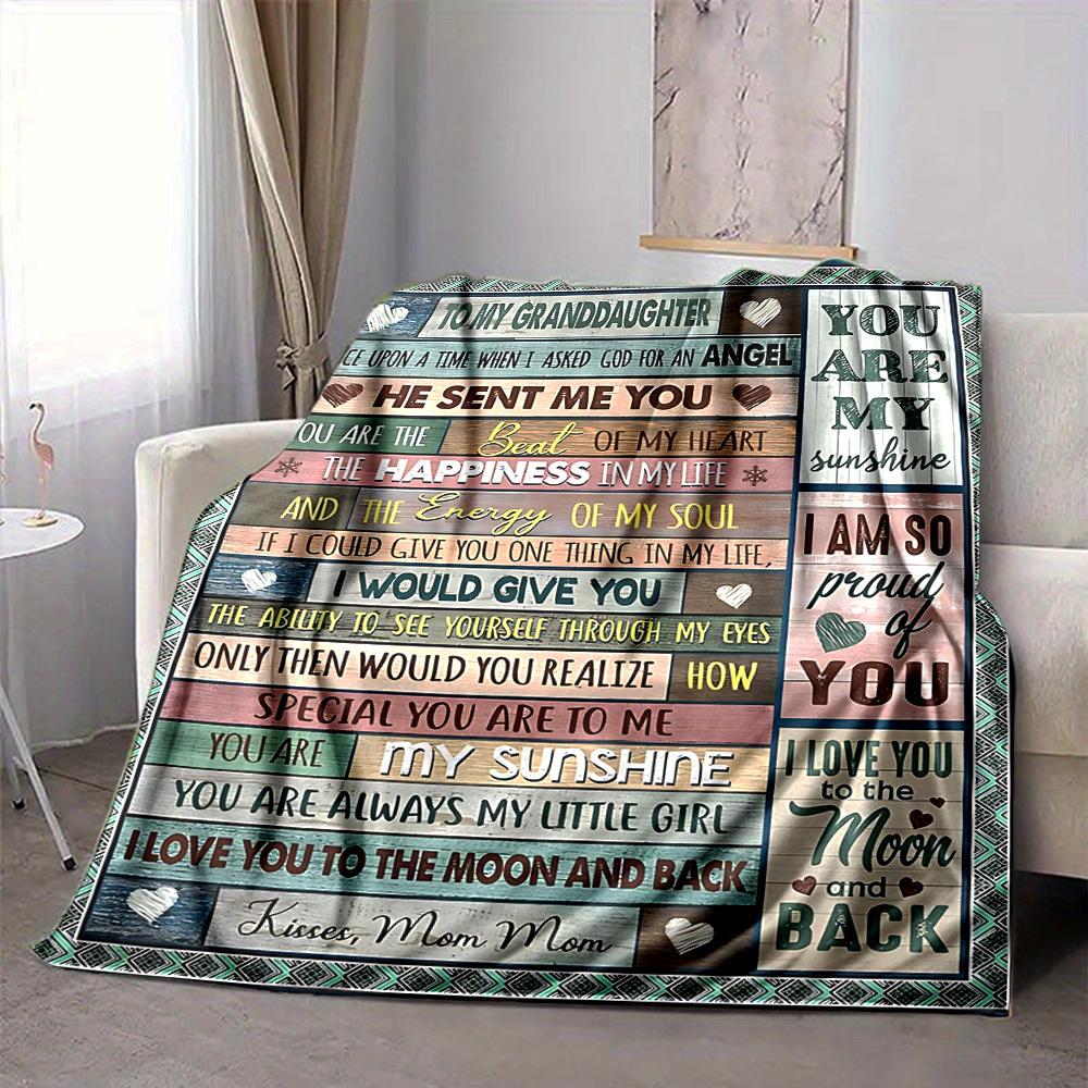 1PC Heartfelt Messages for Granddaughters Blanket, Throw For Sofa, Bed, Travel, Printing Blanket With Soft And Warm Fabric Yy250918186