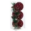 with Berry Leaves Christmas Tree Ball Red Green Plaid Cloth Christmas Tree Ornament  Xmas Decor
