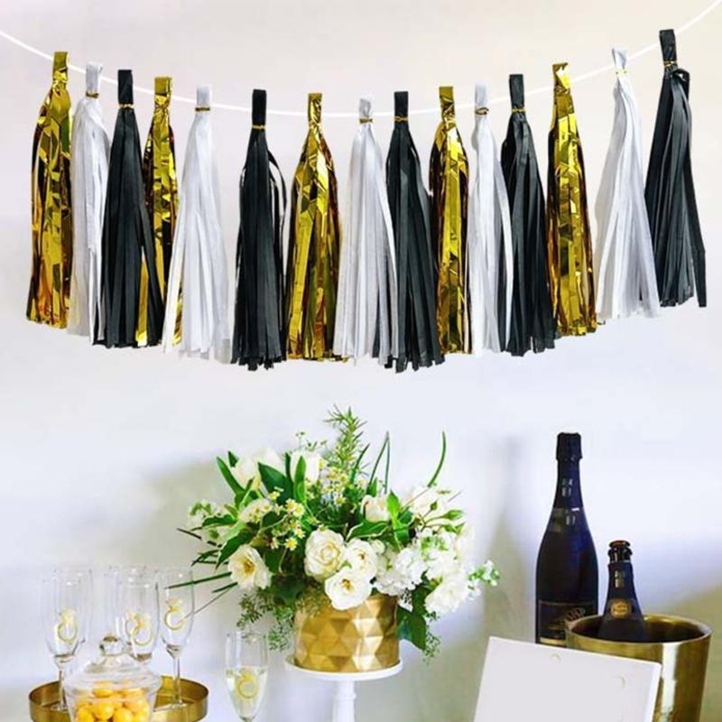 Colorful Paper Streamers Hanging Ornament for Wedding Decoration Baby Showers Birthday Holiday Party Supplies