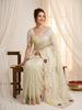 Women's Designer Glass Tissue Saree with Multi Thread Embroidery Buttas & Handwork Patch Border | Unstitched Blouse | Wedding Party Festive Wear