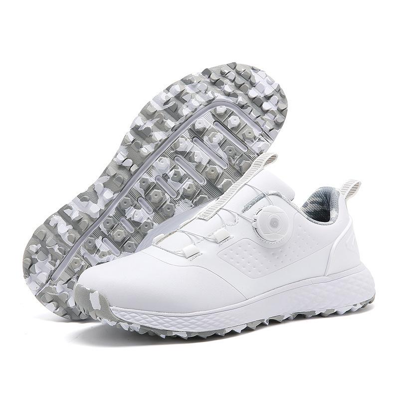 Unisex Waterproof Golf Shoes with Rotating Button - Casual Sports Footwear