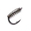 10Pcs Steel Fishing Hooks Barbed Swivel Carp Jig Fishhook Spring Hook with Hole Fishing Tackle