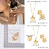 Alloy Flower Pendant Chain With Matching Earrings For Spring Fashion Accessories