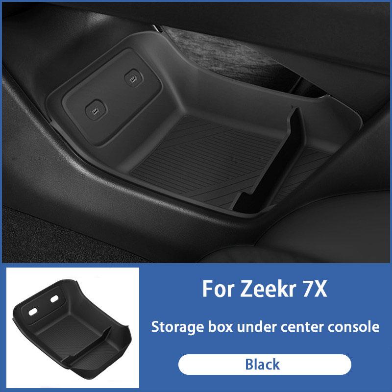 For Zeekr 7X 2026 Car Central Control Lower Level Organizer Storage Box Armrest Box Below Silicone Tray Car Interior Accessories