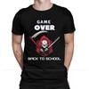 Game Over Back To School Fashion Tshirt Design Retro 80s 70s Cotton Shirt Unisex Unisex Tshirt Oversize Adult Plus Size