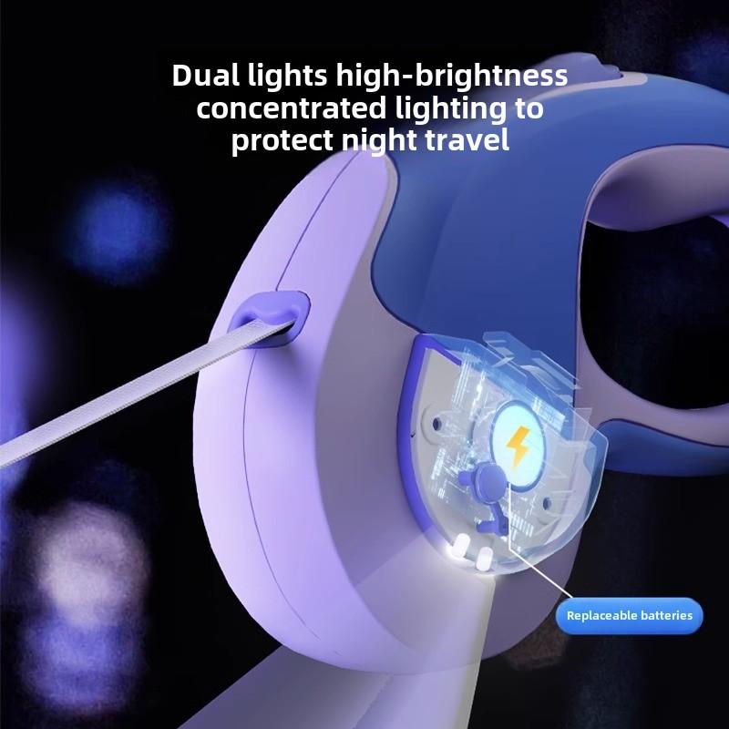 Dog Retractable Luminous Automatic Leash Medium and Small Dog Walking Dog Rope Dog Chain Teddy Out Pet Supplies