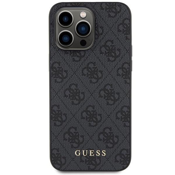 Guess Guhcp15Lg4Gfgr Iphone 15 Pro 6.1 Szary/Grey Hard Case 4G Metal Gold Logo