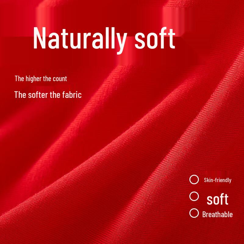 Mao Ren Men's Red Modal Antibacterial Boxer Briefs