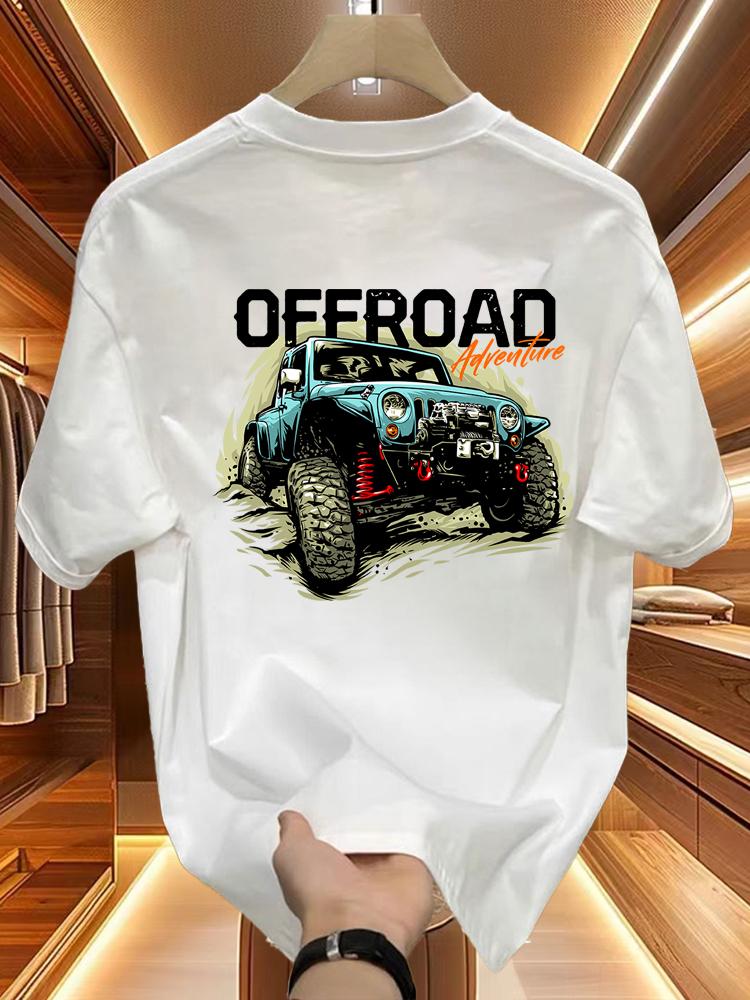 New Cool Offroad Versatile Adult Mens Fashion Tshirt 100 Cotton Loose Casual Comfortable Refreshing Breathable Shortsleeved