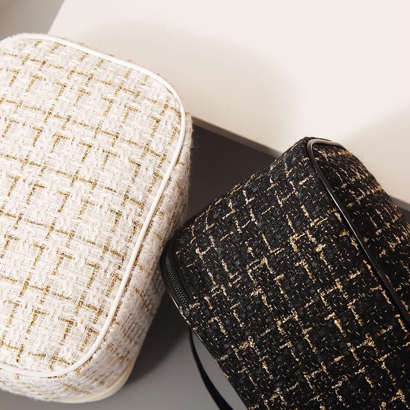 Korean-style Plaid Tote Mini Makeup Bag Large-capacity Portable Toiletry Organizer Case Travel Wholesale