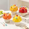 7 Pcs/Set Ceramic Base Mushroom Fruit Fork Set Portable Cake Fork Dessert Fork  Kitchen Accessories