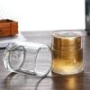 Heat-Resistant Double-Walled Glass Cup with Handle for Cold Drinks, Draft Beer, and Wine.