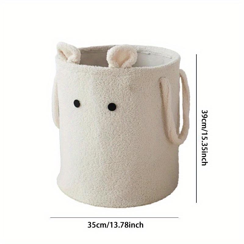 Lambs Wool Laundry Basket Toys Snacks Storage Organizer Handheld Dirty Laundry Baskets Plush Laundry Baskets Sundries Organizers