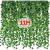 4.4/11M Artificial Plant Green Ivy Leaf Garland Fake Plant Creeper Hanging Vine Outdoor DIY Garden Wall Wedding Party Home Decor