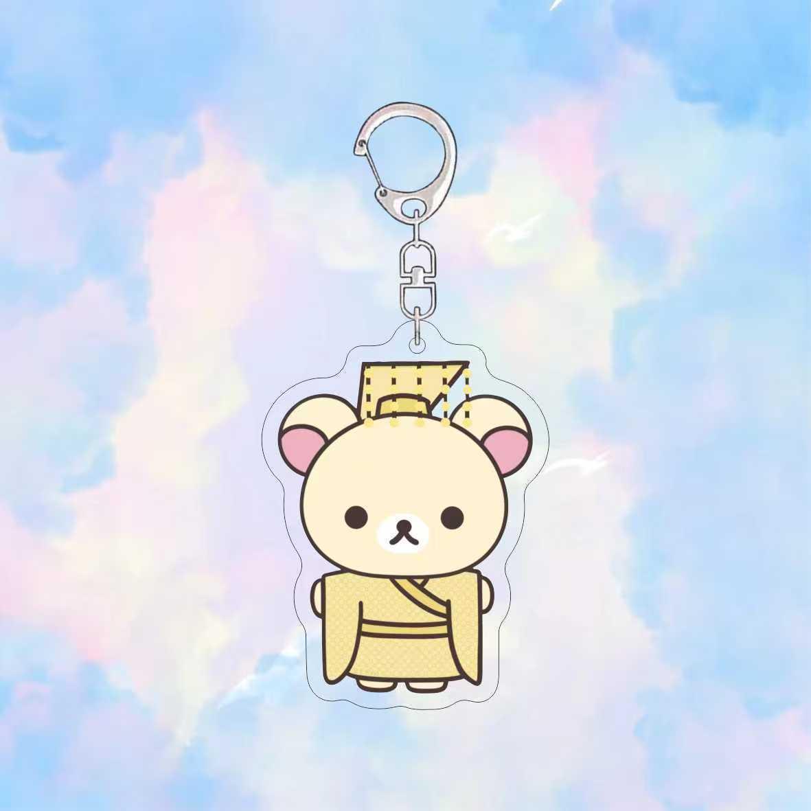 

Rilakkuma Cartoon Keychain: Cute Couple-Style 2D Acrylic Pendant for Backpacks