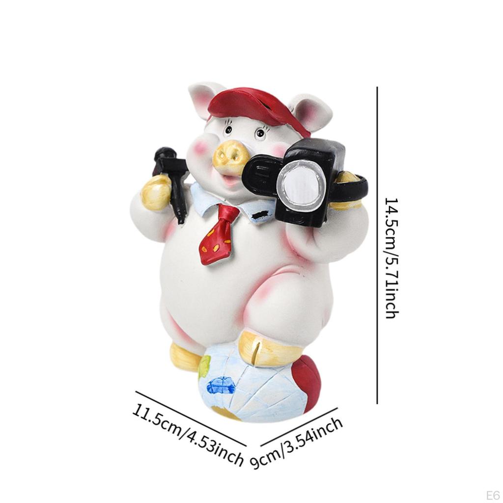 Animal Figurine Pig Piggy Bank Gift, Money Storage Decoration for Kids' Rooms