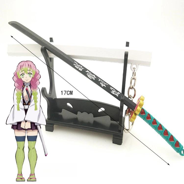 17cm Mini Demon Slayer Katana Anime Kimetsu No Yaiba Tanjirou Shinobu Sword Real Japanese Katana Metal Samurai Sabre Toy Gift