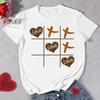 Women's round Collar Short Sleeve T-shirt INS Fashion Mathematical Formula Print Casual Summer Top Polyester Fabric