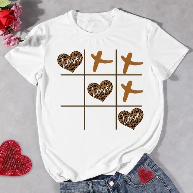 Women's round Collar Short Sleeve T-shirt INS Fashion Mathematical Formula Print Casual Summer Top Polyester Fabric