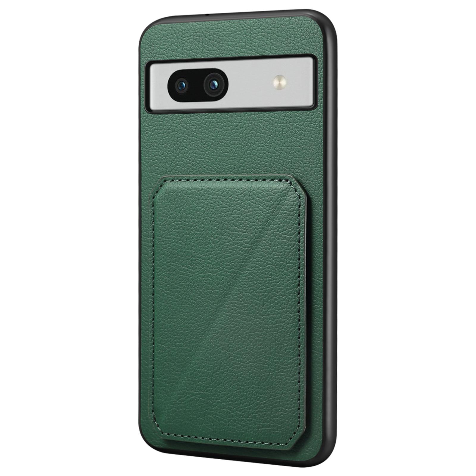 

For Google Pixel 7a Case PU Leather+PC+TPU Hidden Back Card Holder Phone Cover Green