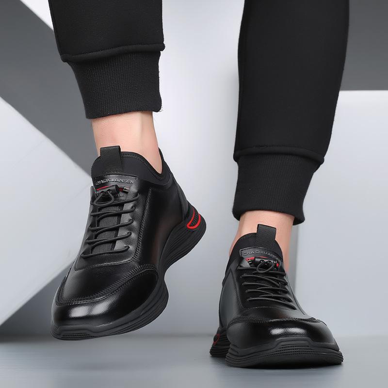 Men's shoes 2020 autumn new trendy shoes business casual heightening velvet men's sports shoes tide