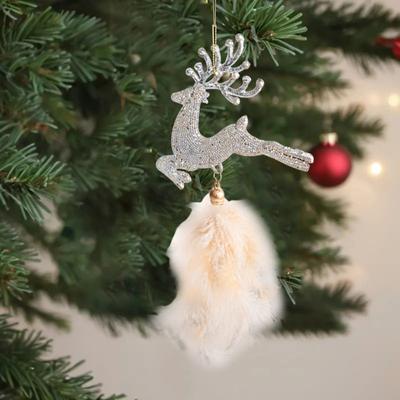 Weihnachtsbaumschmuck Schneeflocke Plüschanhänger Hängender Weihnachtsanhänger Mit Federelementen