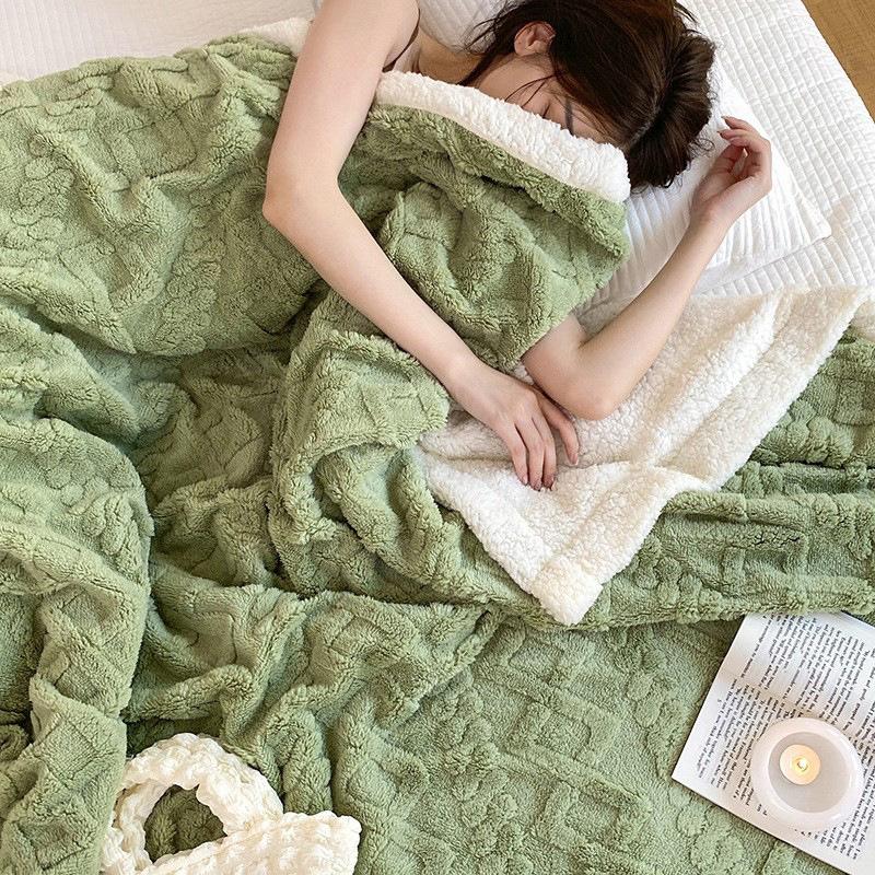 Dicke Warme Fleece-Kuscheldecke Extra Weich Flanell Karomuster für Couch Sofa Ganzjahres-Gemütlichkeit für Bett Homeoffice Geschenk