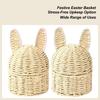 Handmade Easter Rabbit Basket Hand-Woven Snack Container Toy Organizer Basket Easter Bunny Basket With Ears For Candy Toys