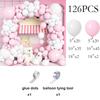 Pastellrosa Luftballons Girlande Babyrosa Weißer Luftballonbogen Bausatz Bären-Thema Kindergeburtstagsparty Babyparty Geschlechtsenthüllung Dekoration