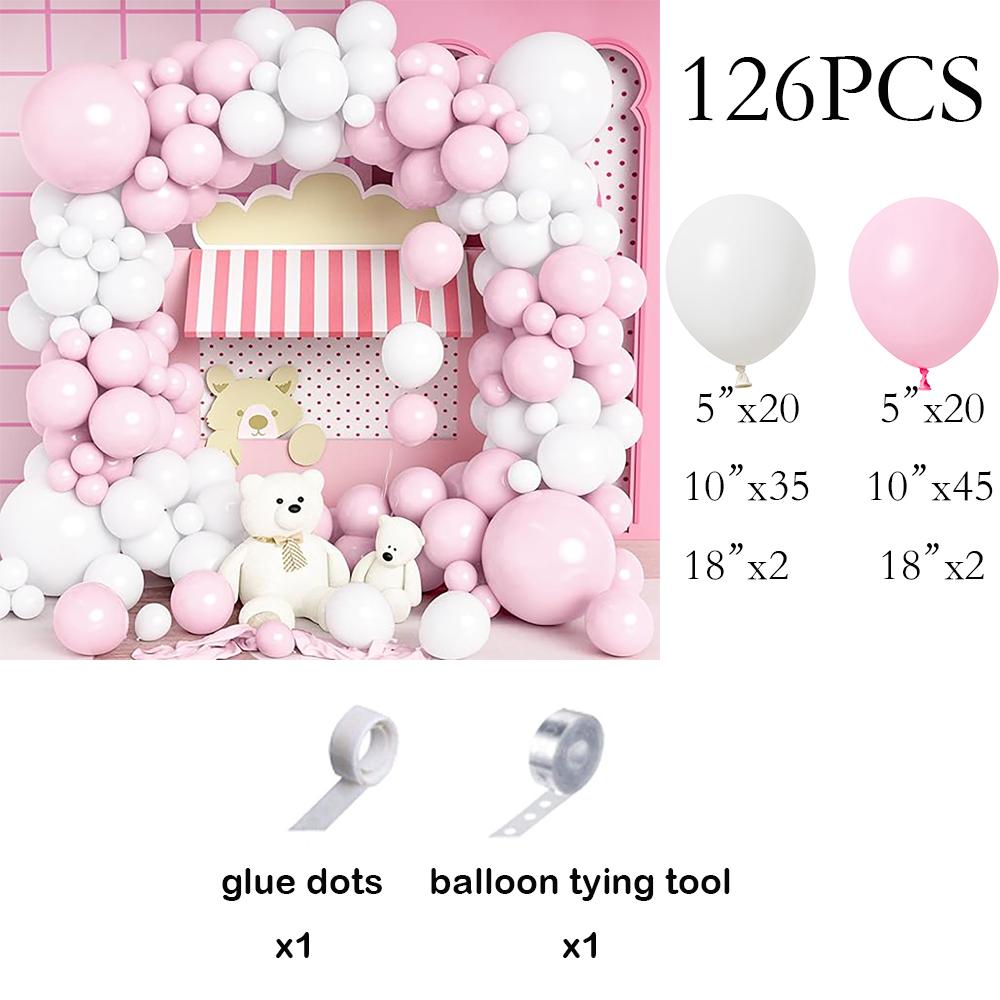 

Pastel Pink Balloons Garland Baby Pink White Balloon Arch Kit Bear Theme Kid Birthday Party Baby Shower Gender Reveal Decoration As Picture