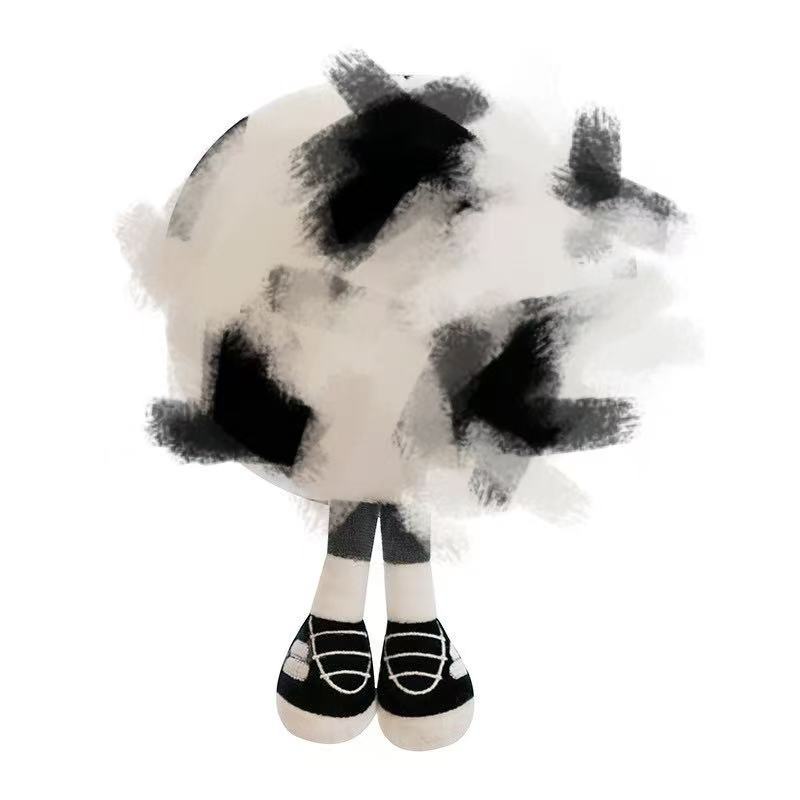 

Popular football doll with legs plush toy sports doll for boys and children s birthday gifts 25cm [Diameter 18]