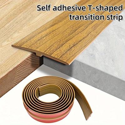 1PC 1m/39.37inch Floor Transition Strip Self Adhesive Wood Grain Edging Trim Strip Household Wear-resistant Divider Strip Doorwa
