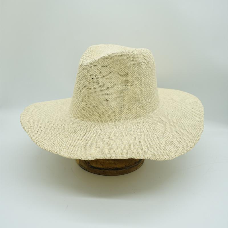 

Korean Version Rose Red Pink Blue Green Smudged Edge Vacation Big Brim Straw Hat Women S Summer Sunshade Sunscreen Travel Jazz Top Hat M（56-58cm）