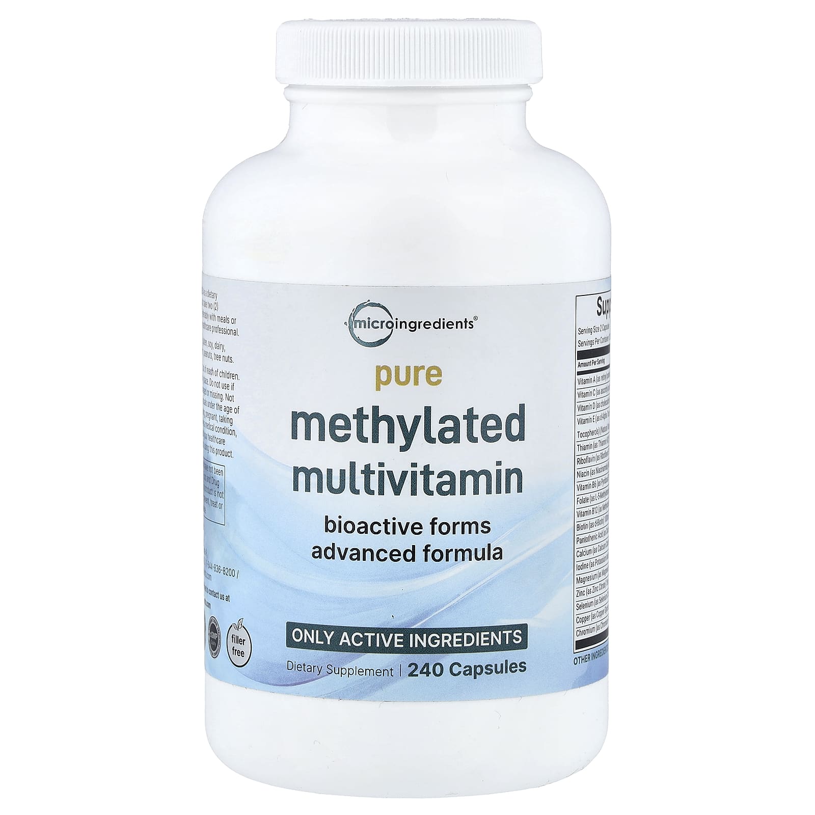 

Micro Ingredients, Pure Methylated Multivitamin, 240 Capsules