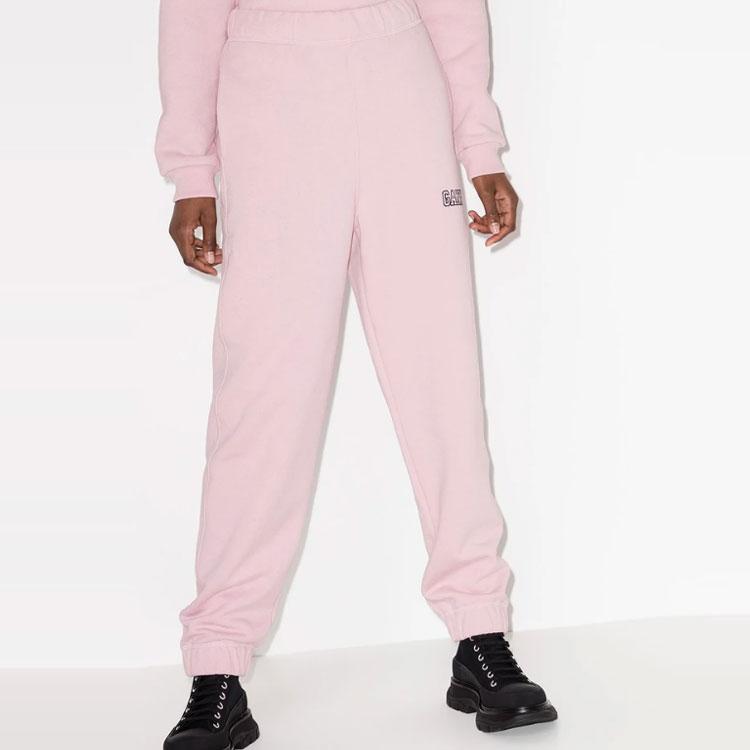 Ganni Logo Sweatpants Women bottoms Pink T2772ISOLI-465