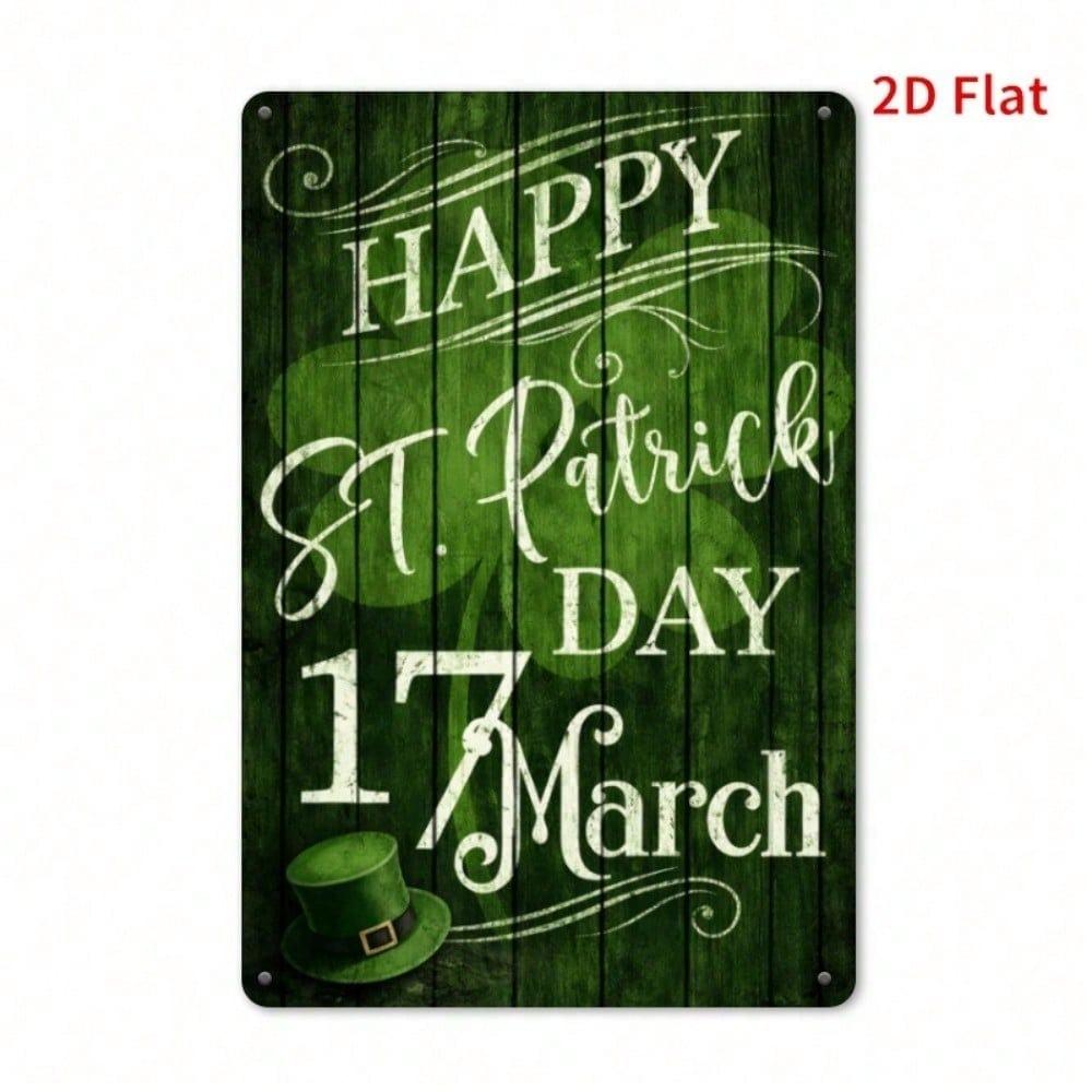 Vintage St Patrick Joy Metal Plaque Waterproof Wall Art Home Restaurant Decor Sign