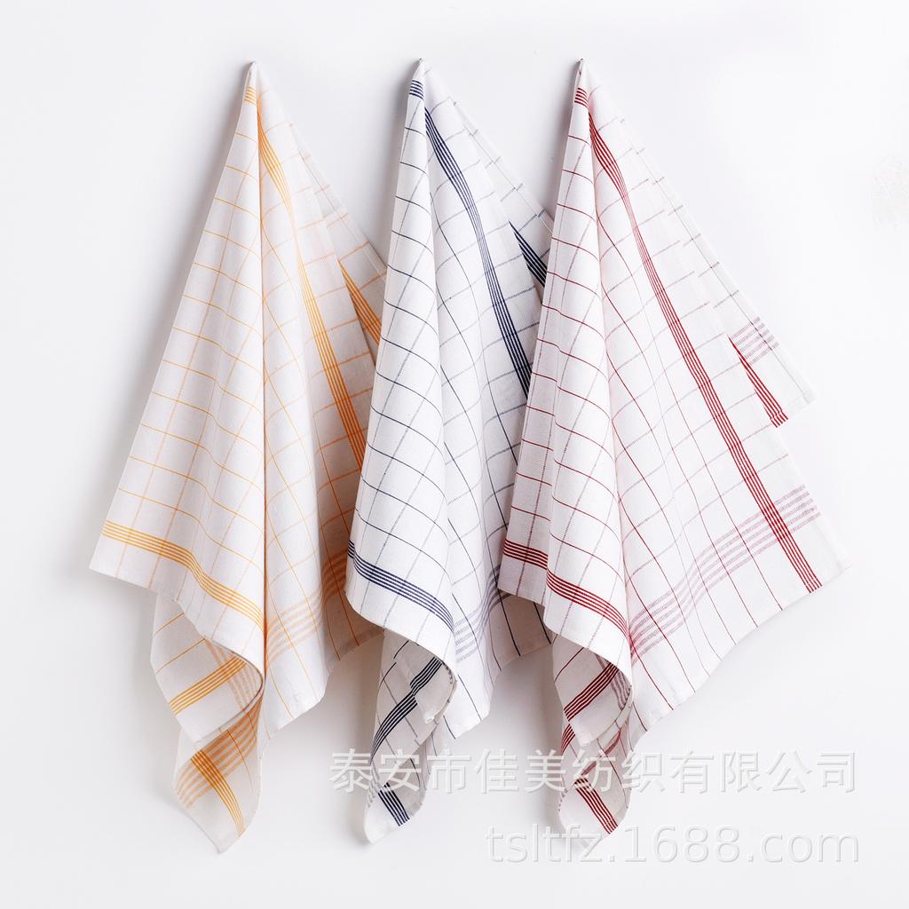 In Stock: Pure Cotton Yarn-Dyed Plaid Kitchen Towel - Water Absorbent, Quick-Drying Tea and Dishcloth.
