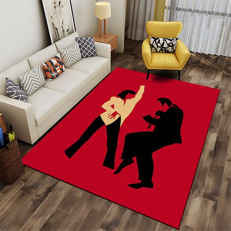 Retro Dance Silhouette Carpet suitable as a non-slip mat for the living room or bedroom sofa