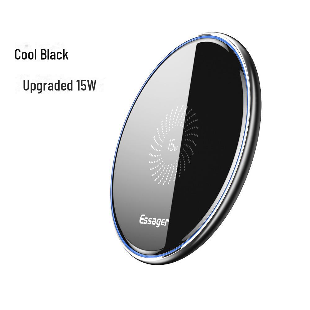 

Беспроводное быстрое зарядное устройство ESSAGER Mirror 15 Вт для настольного компьютера — совместимо с устройствами Apple и Huawei