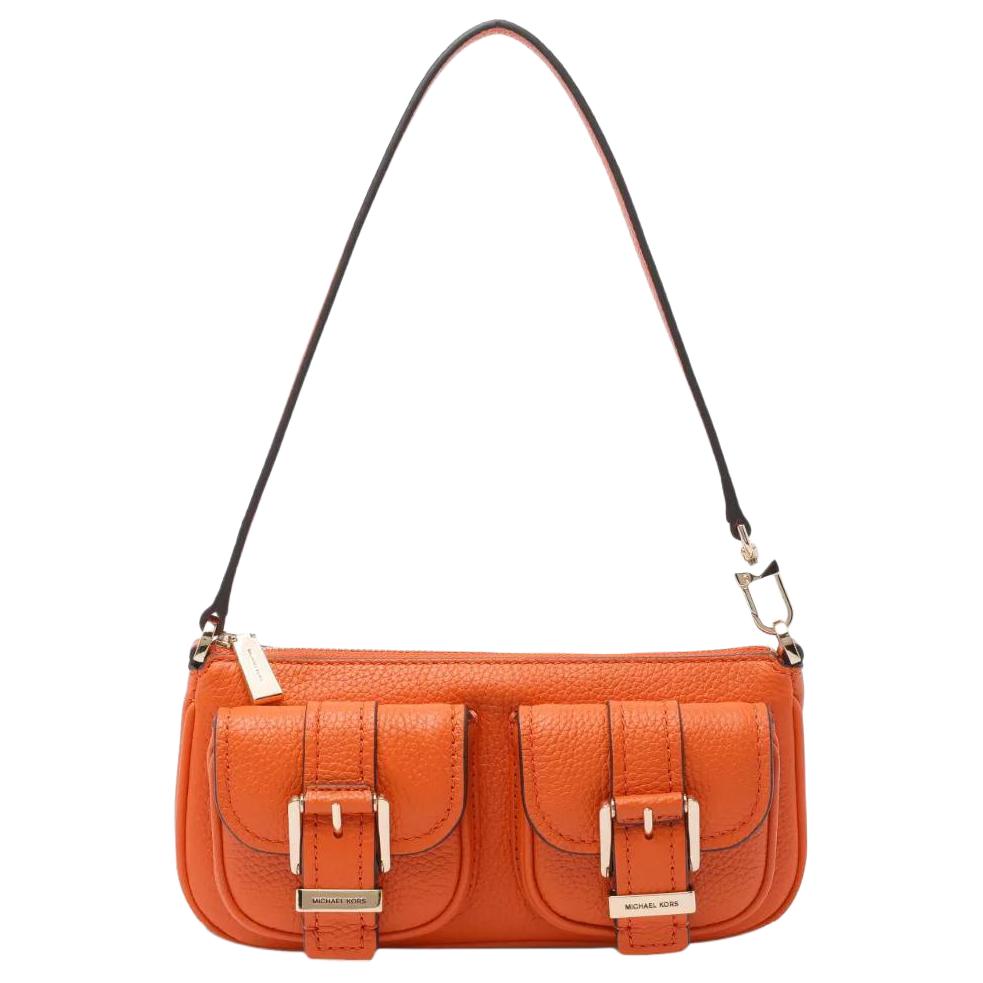 

Michael Kors MK Zoe Gold Metal Accessories Calfskin Tote Shoulder Bag Women bags Orange 32S5GZCU1L-ORANGE Basic Set (Bag+Dust Bag)